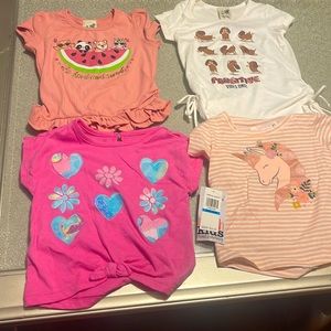 4 pc toddle girl shorts sleeve shirts